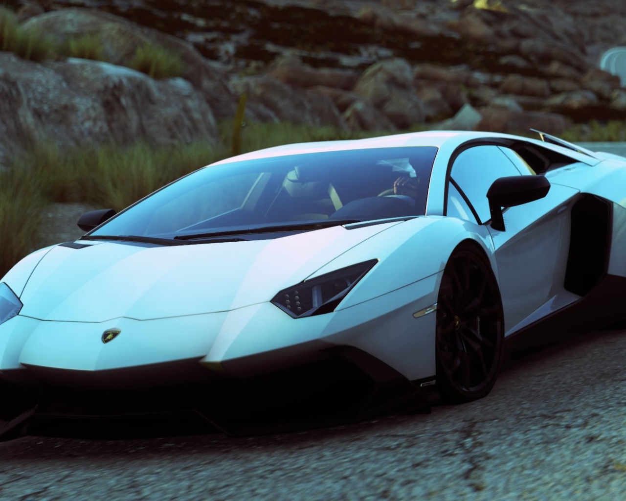 Нежно голубой цвет авто Ламборгини