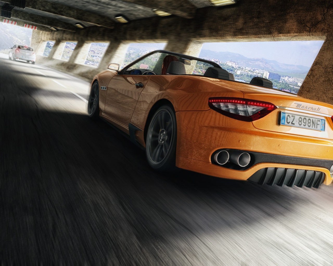 Оранжевый Maserati в 3Д модели