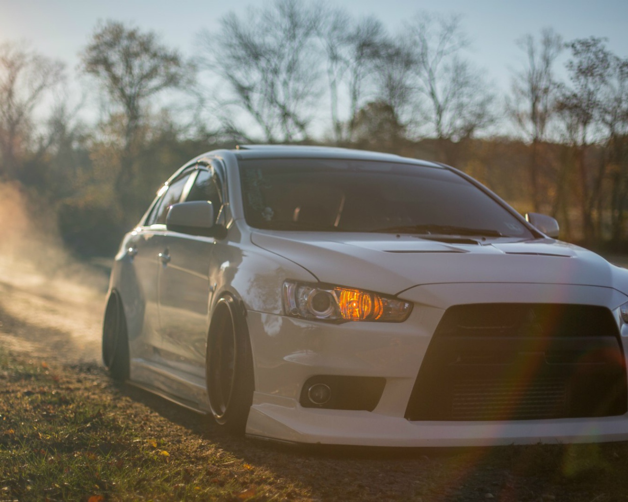 Mitsubishi Lancer Evolution X за городом