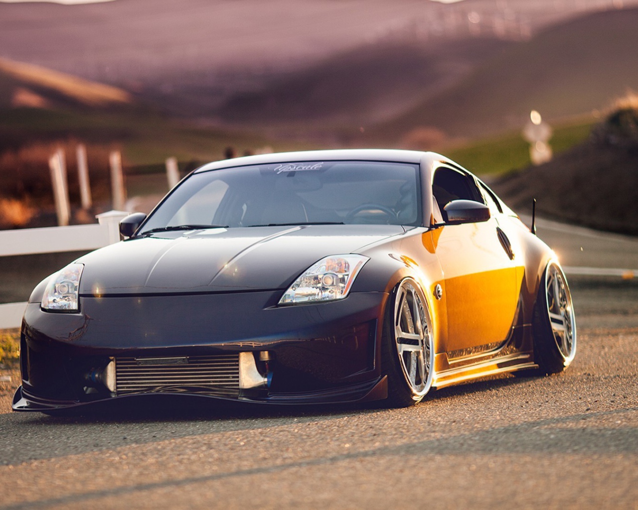 Tuned Nissan 350Z on the road