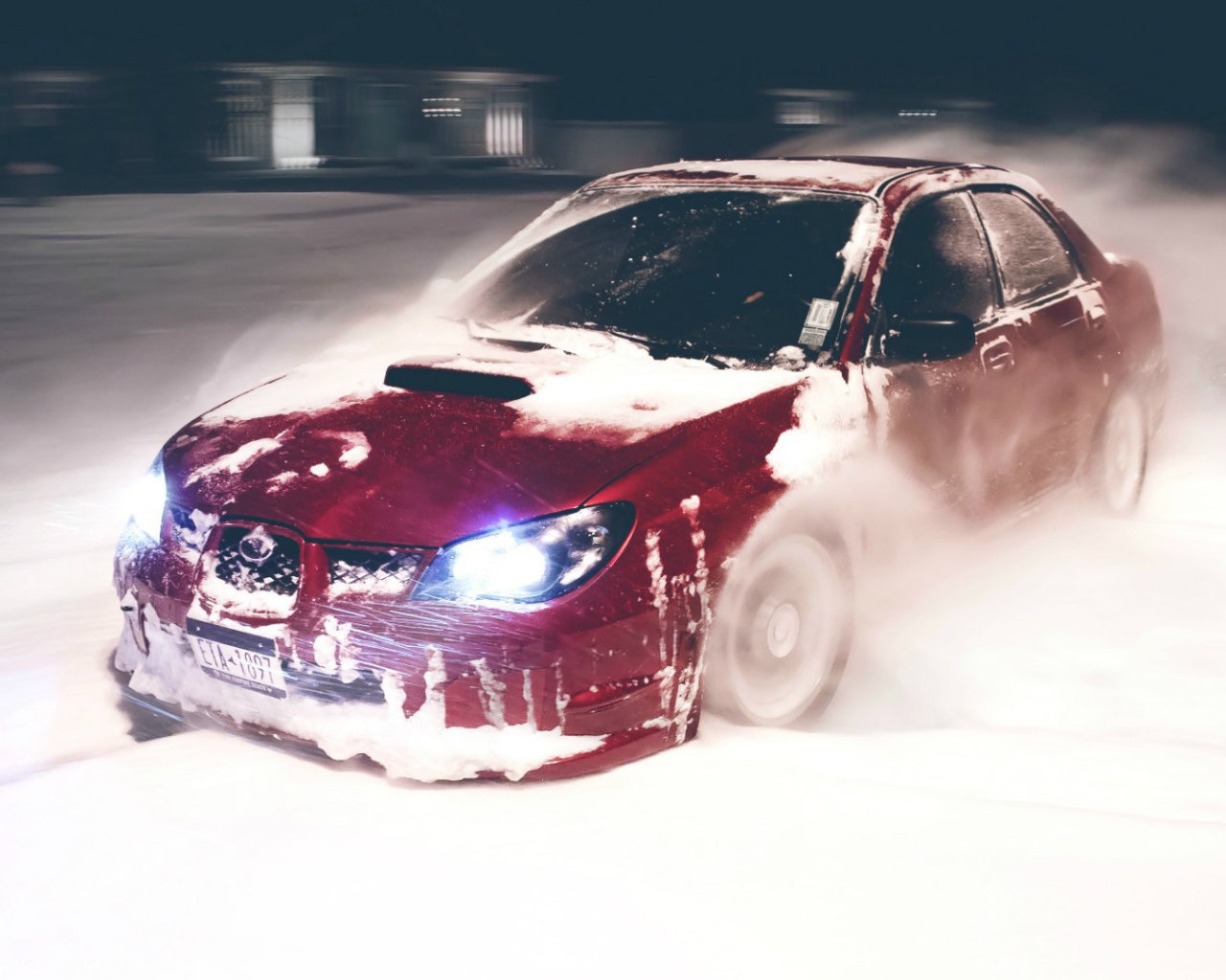 Зимний дрифт на Subaru Impreza