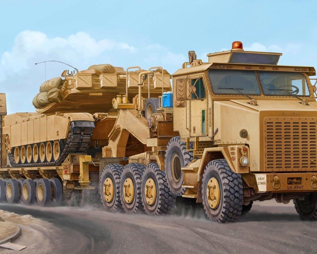 Танк на тягаче