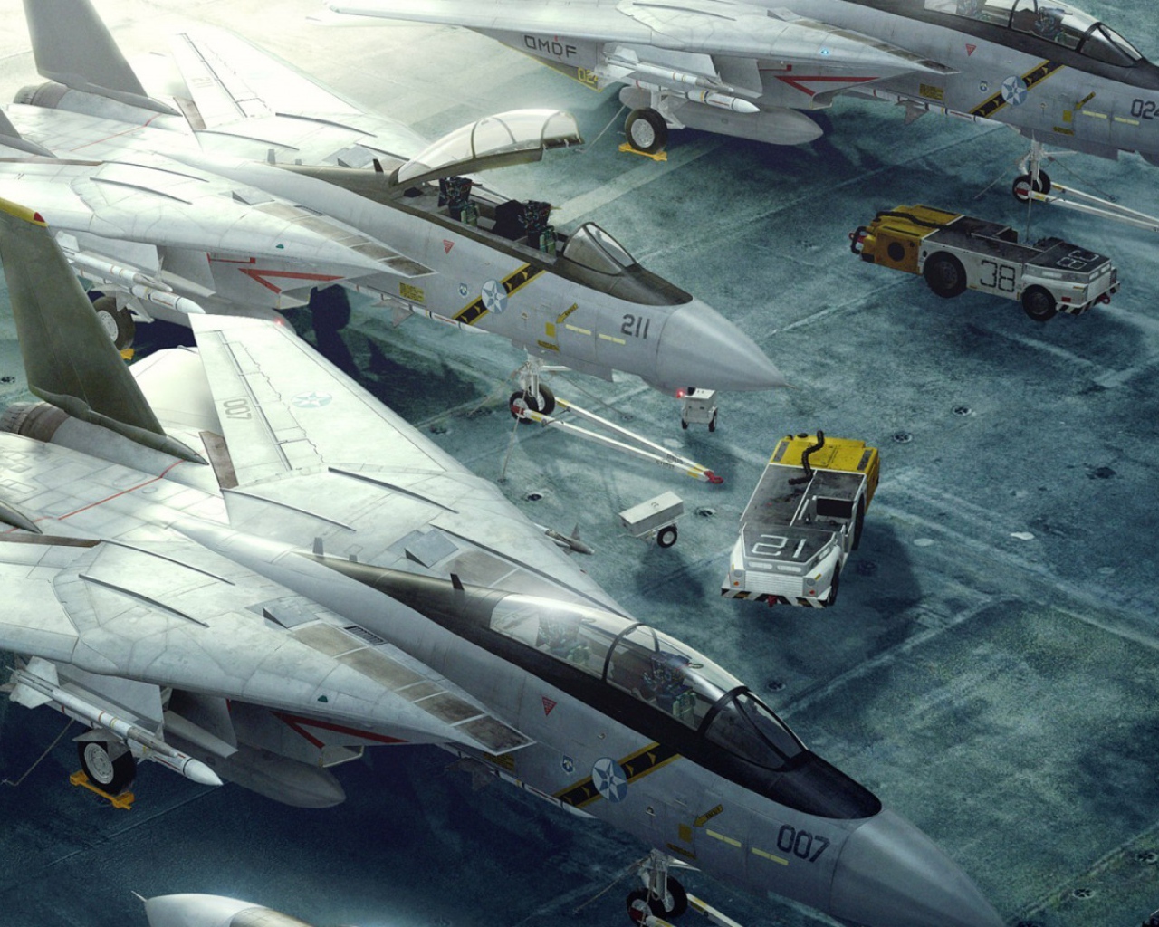 Истребители в ангаре