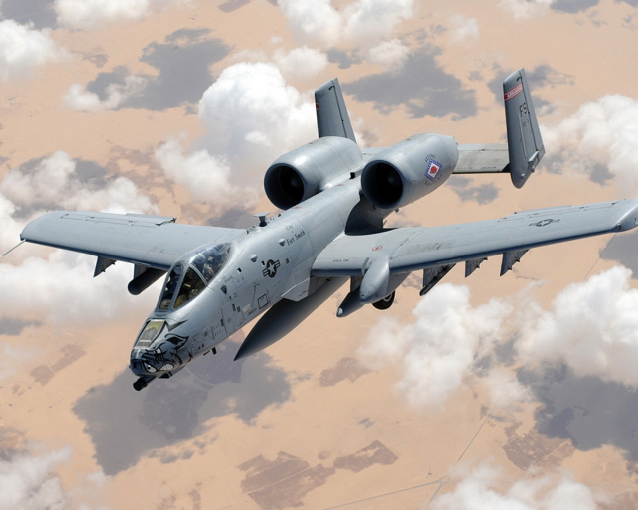 Военный самолет А-10 в небе