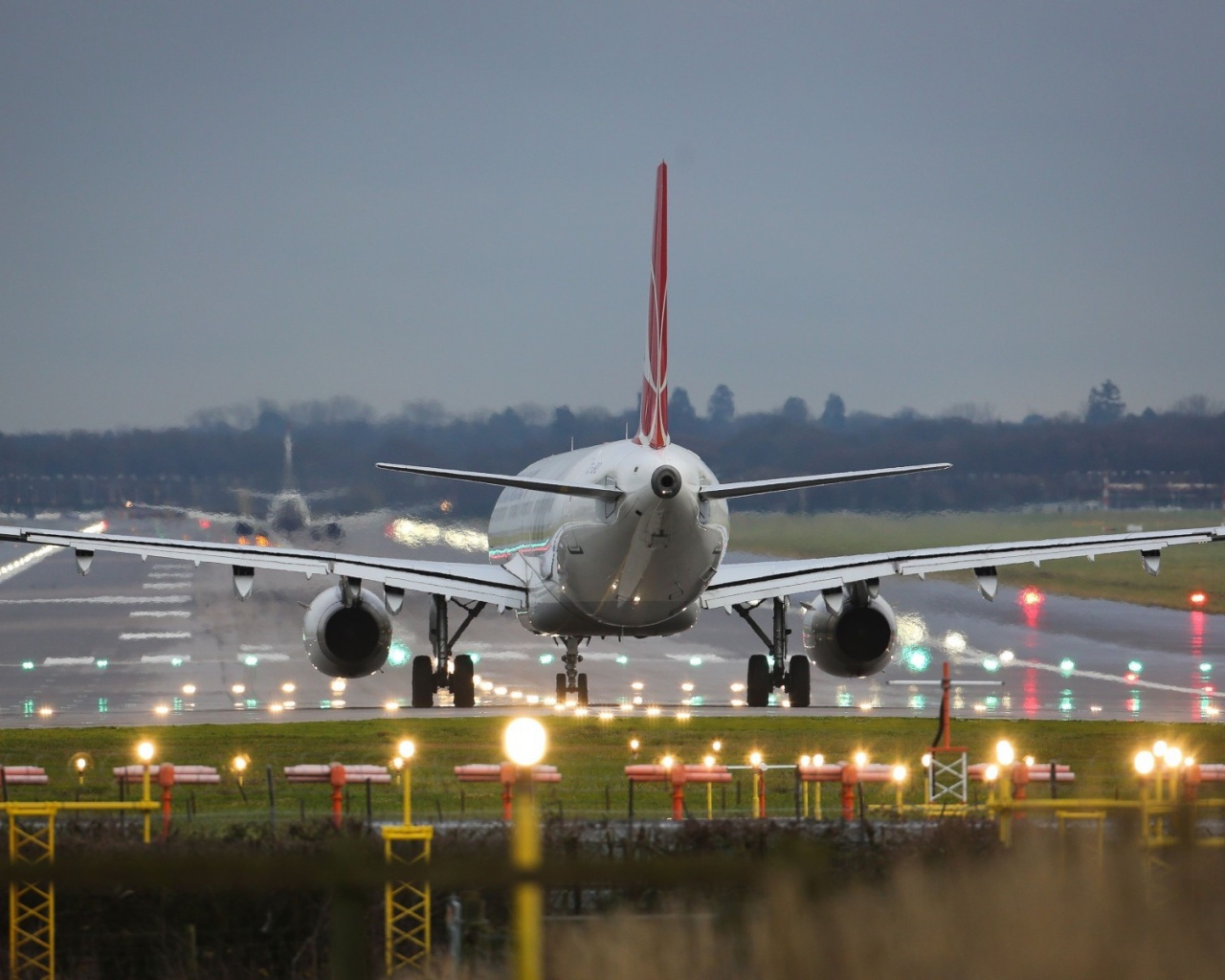 Пассажирский самолет сел в аэропорту