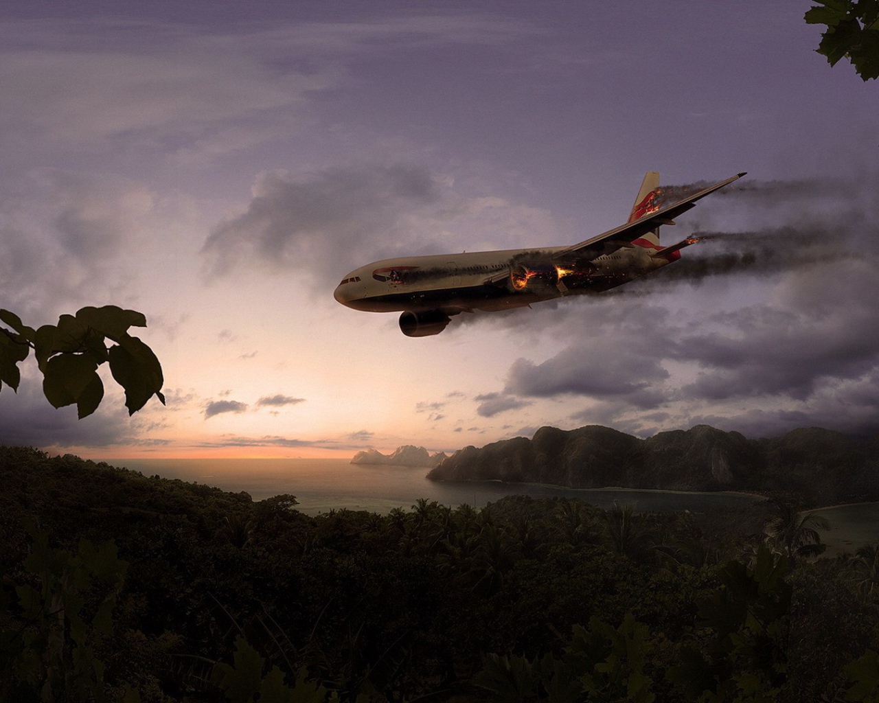 Plane crash in the jungle