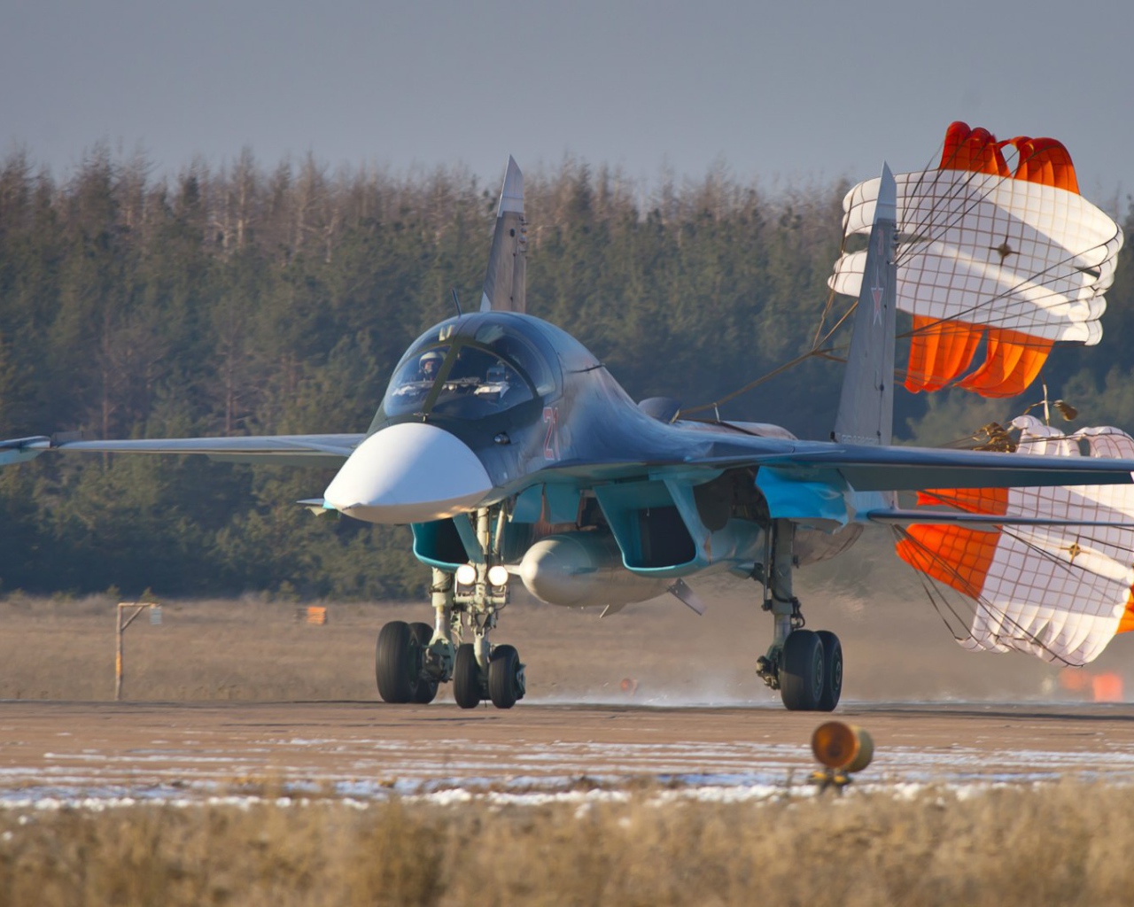 Посадка истребителя Су 34