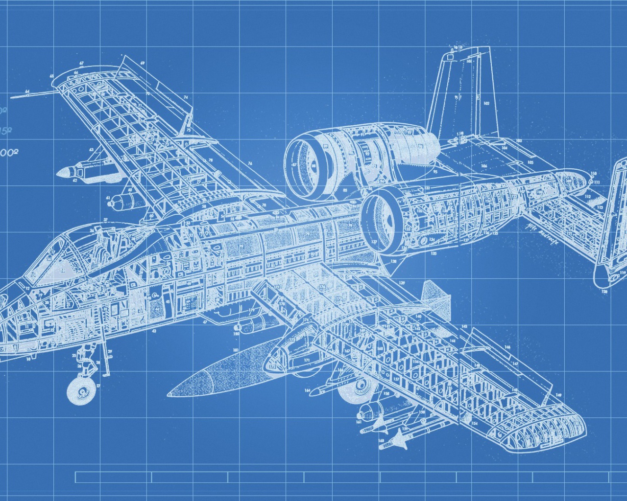 Технический чертеж самолета