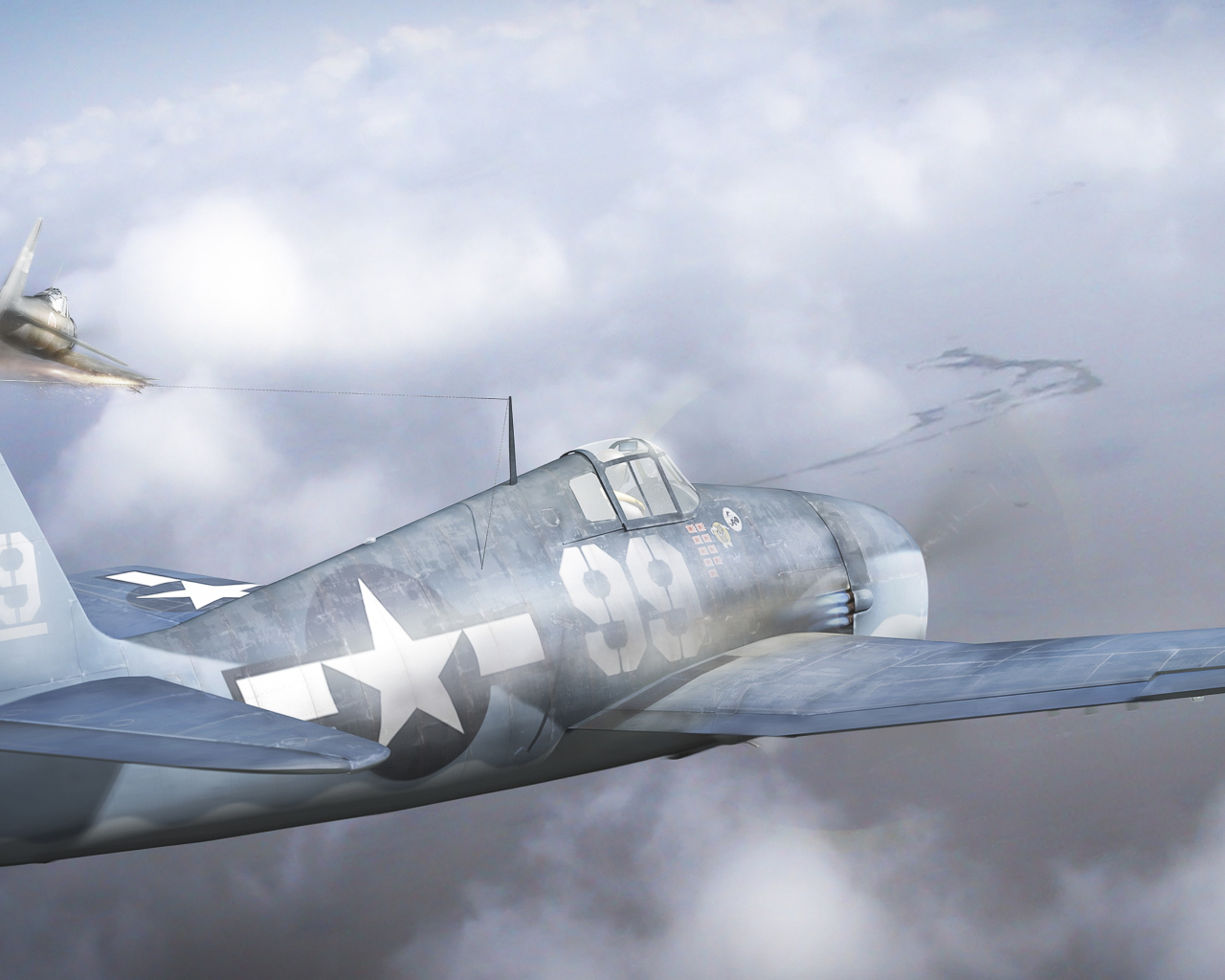 Самолет в воздушном бою