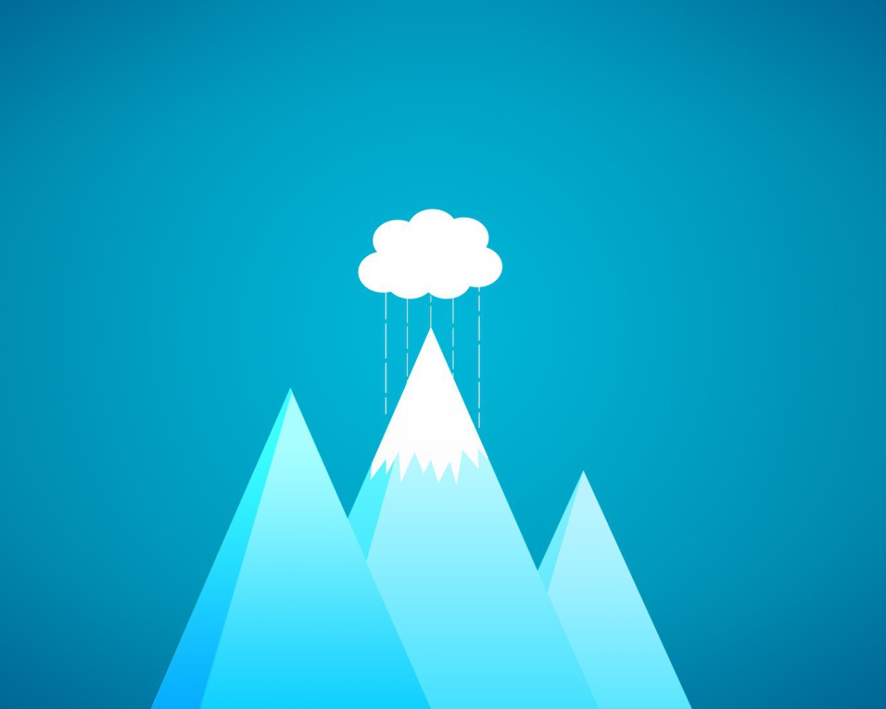 Туча над горой, голубой фон