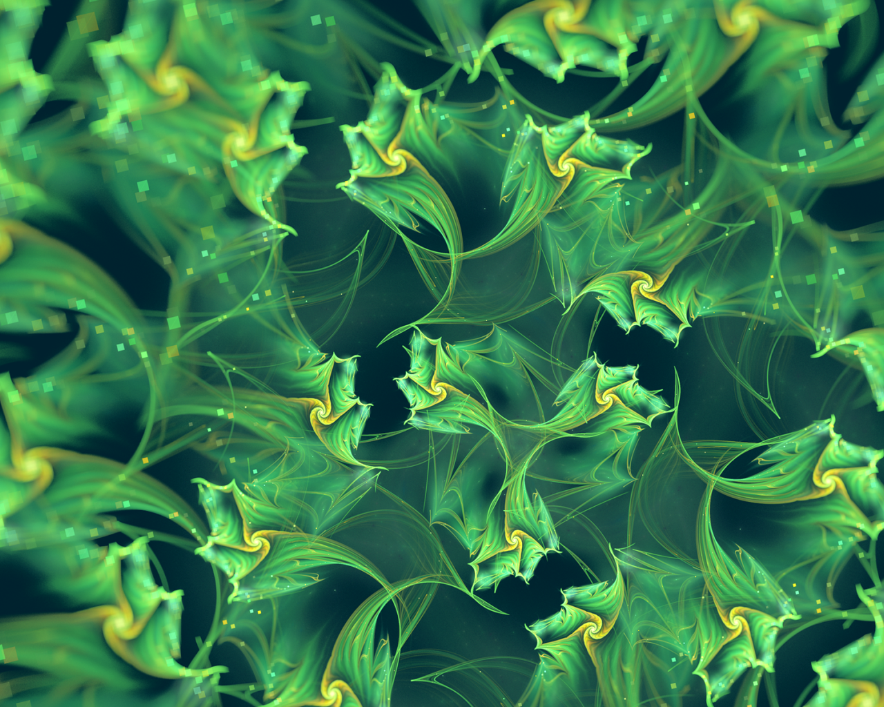 Абстрактный фон, зеленые фракталы
