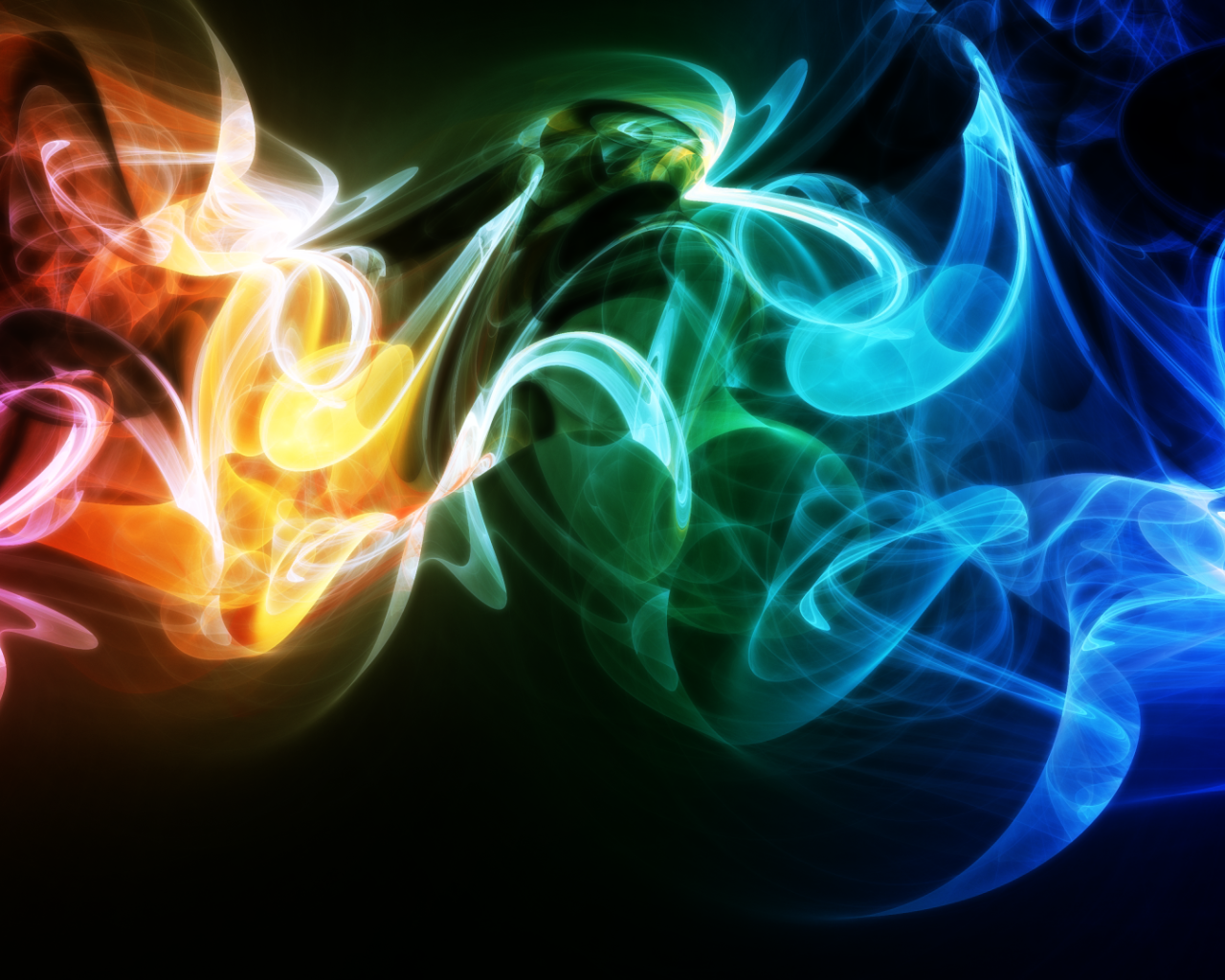 Абстрактное переплетение волн радужного дыма