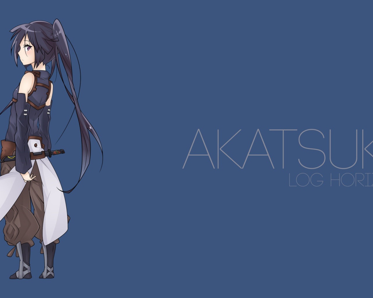 Акатцуки из аниме Лог Горизонт, голубой фон