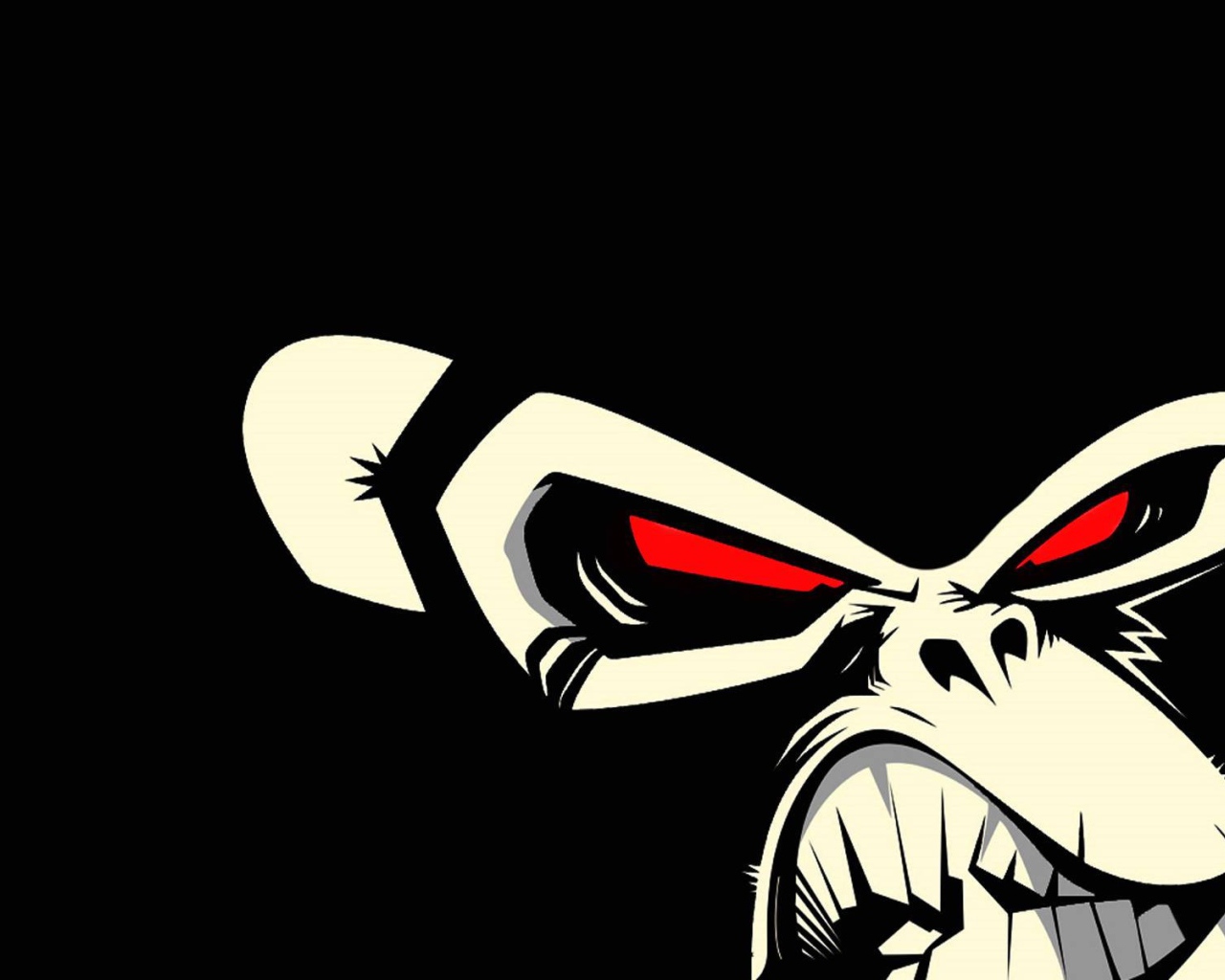 Злая обезьяна, черный фон