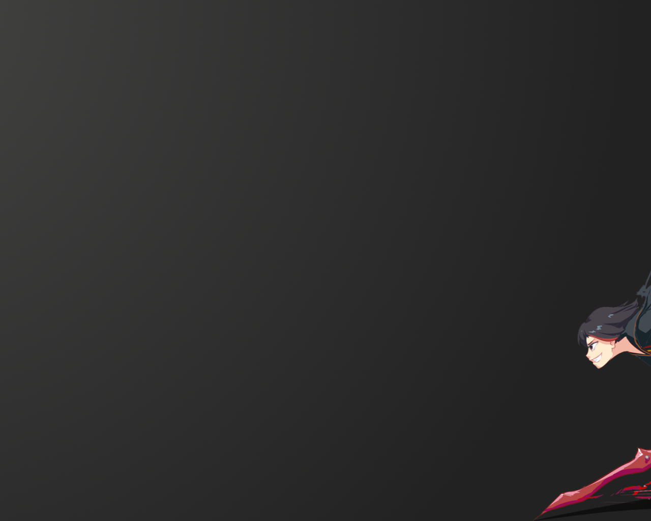 Девушка аниме Matoi Ryuuko, черный фон