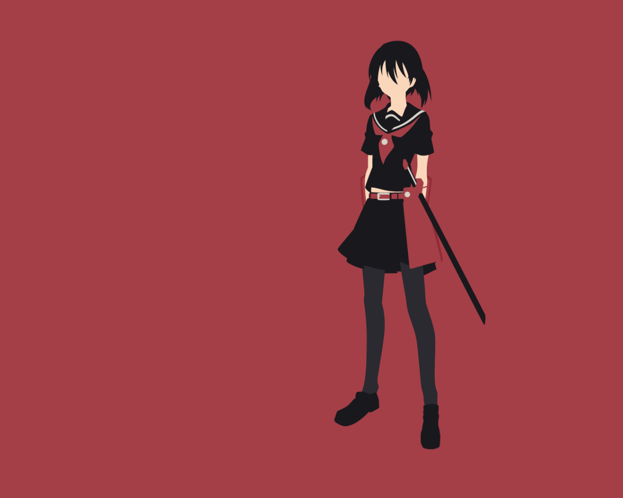 Персонаж аниме Akame ga Kill, красный фон