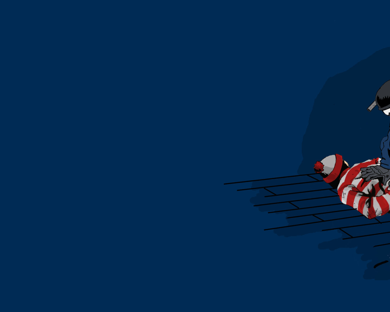 Задержание преступника, синий фон