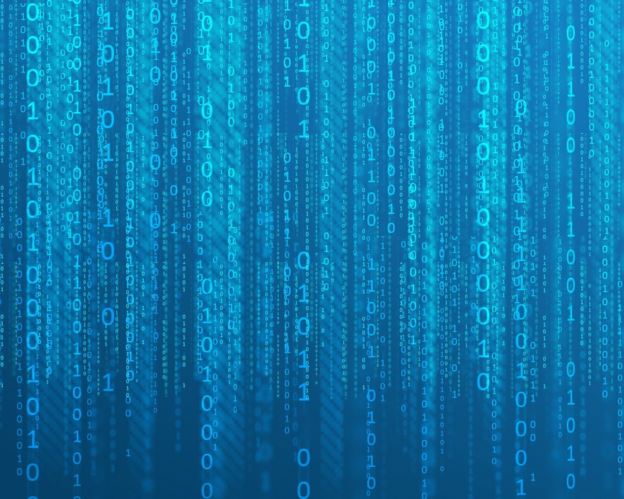 Двоичный код, голубой фон