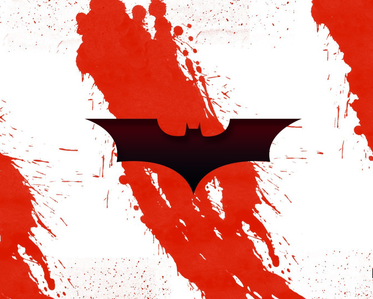 Черная летучая мышь на фоне крови