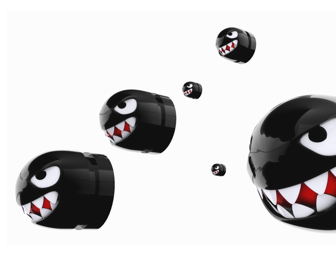 Черные пули летят на белом фоне