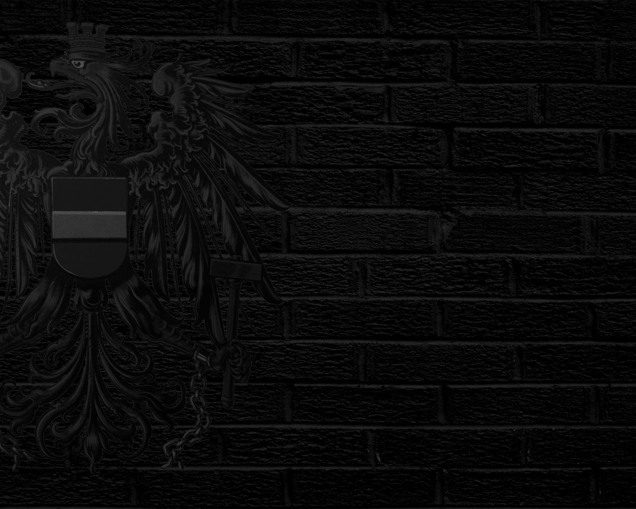 Черный герб Австрии на черном фоне