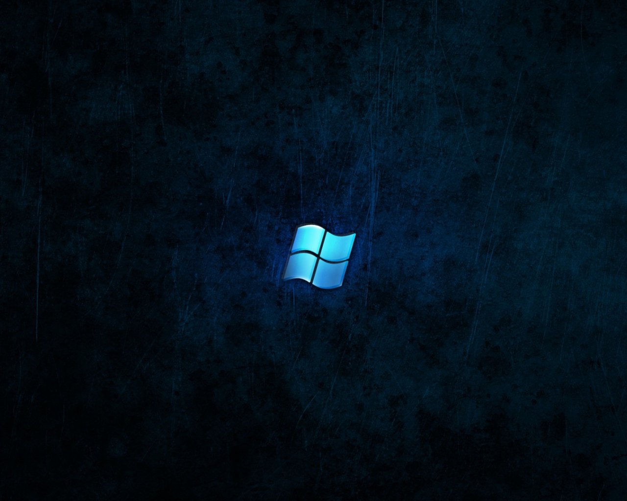 Голубой логотип Microsoft Windows на сине черном фоне