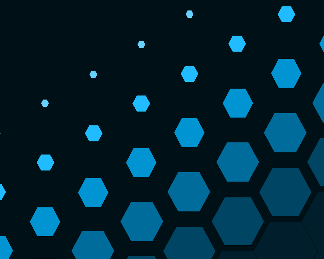 Голубые шестигранники на черном фоне