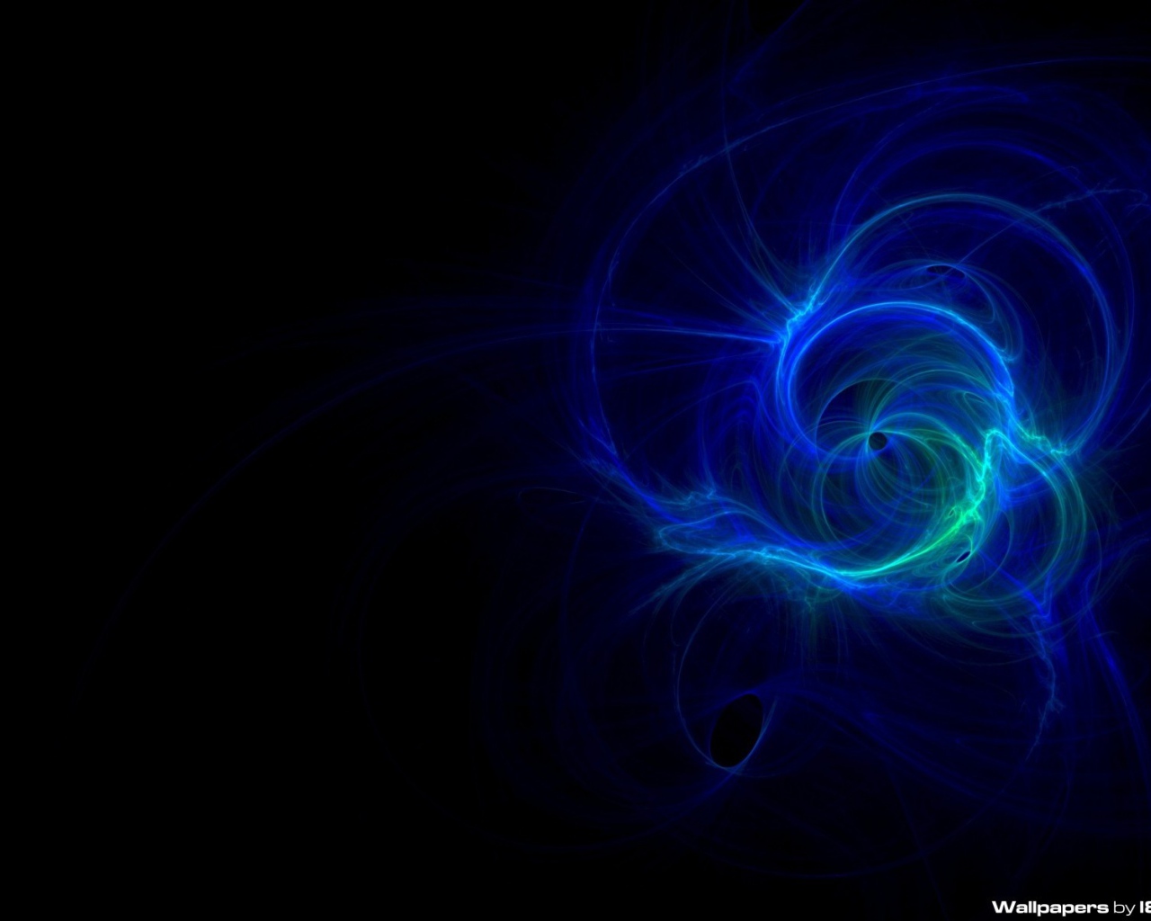 Голубой вихрь на черном фоне