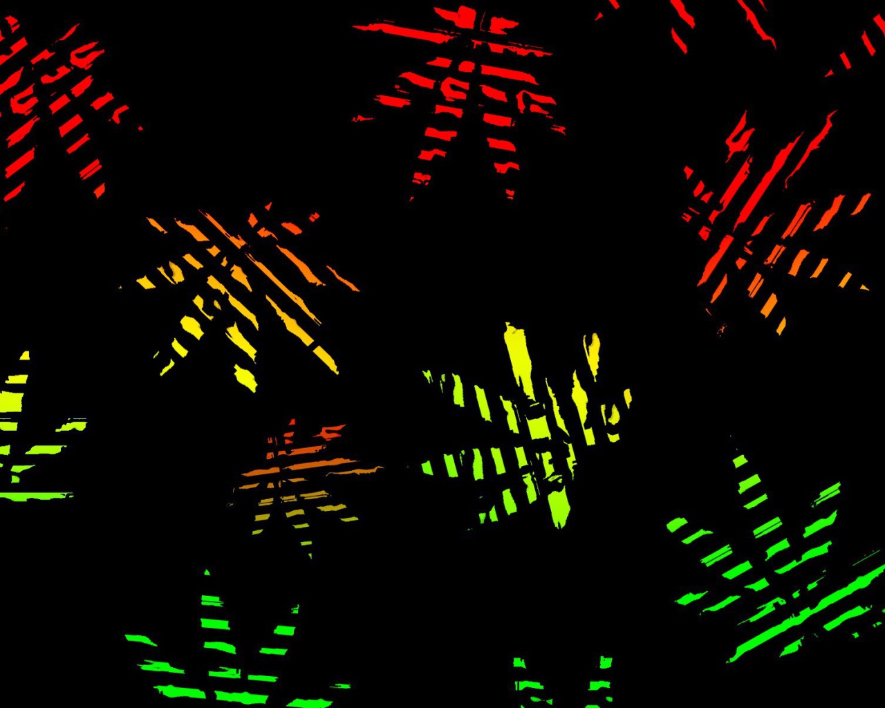 Яркие листья, черный фон