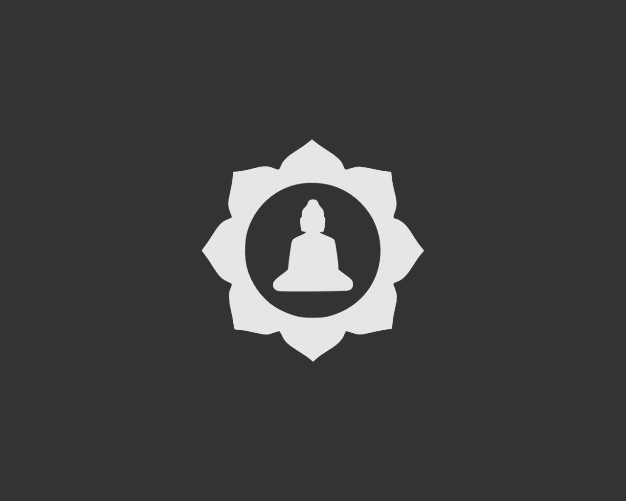 Будда в лотосе, серый фон