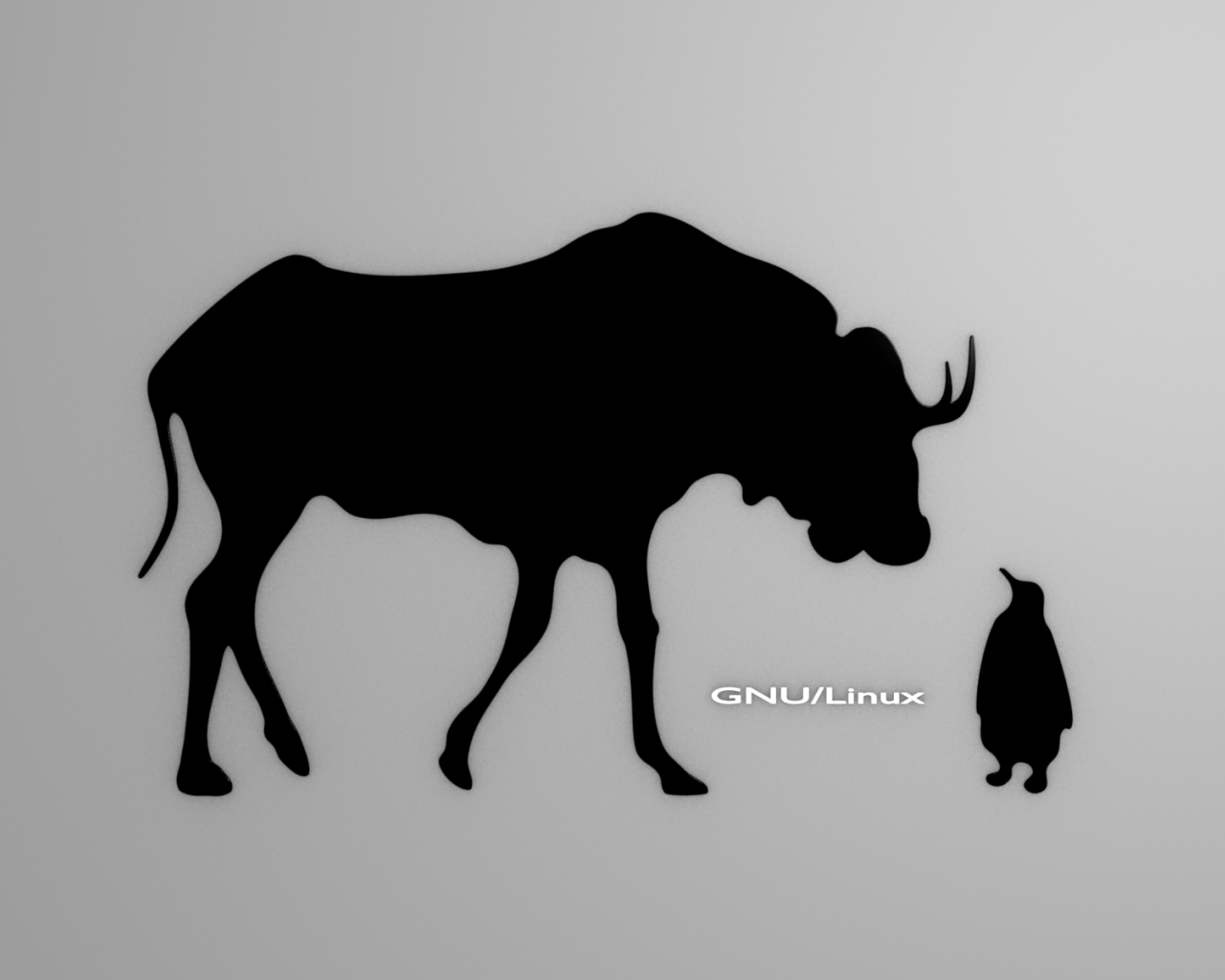 Бык и пингвин, фон Linux GNU