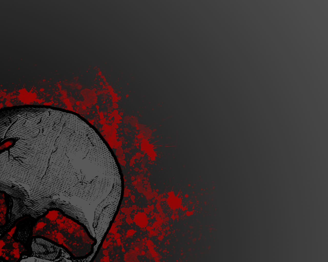 Горящий череп, серый фон