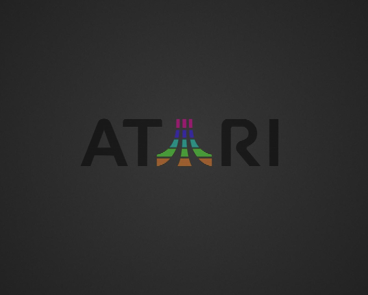 Надпись Atari, серый фон