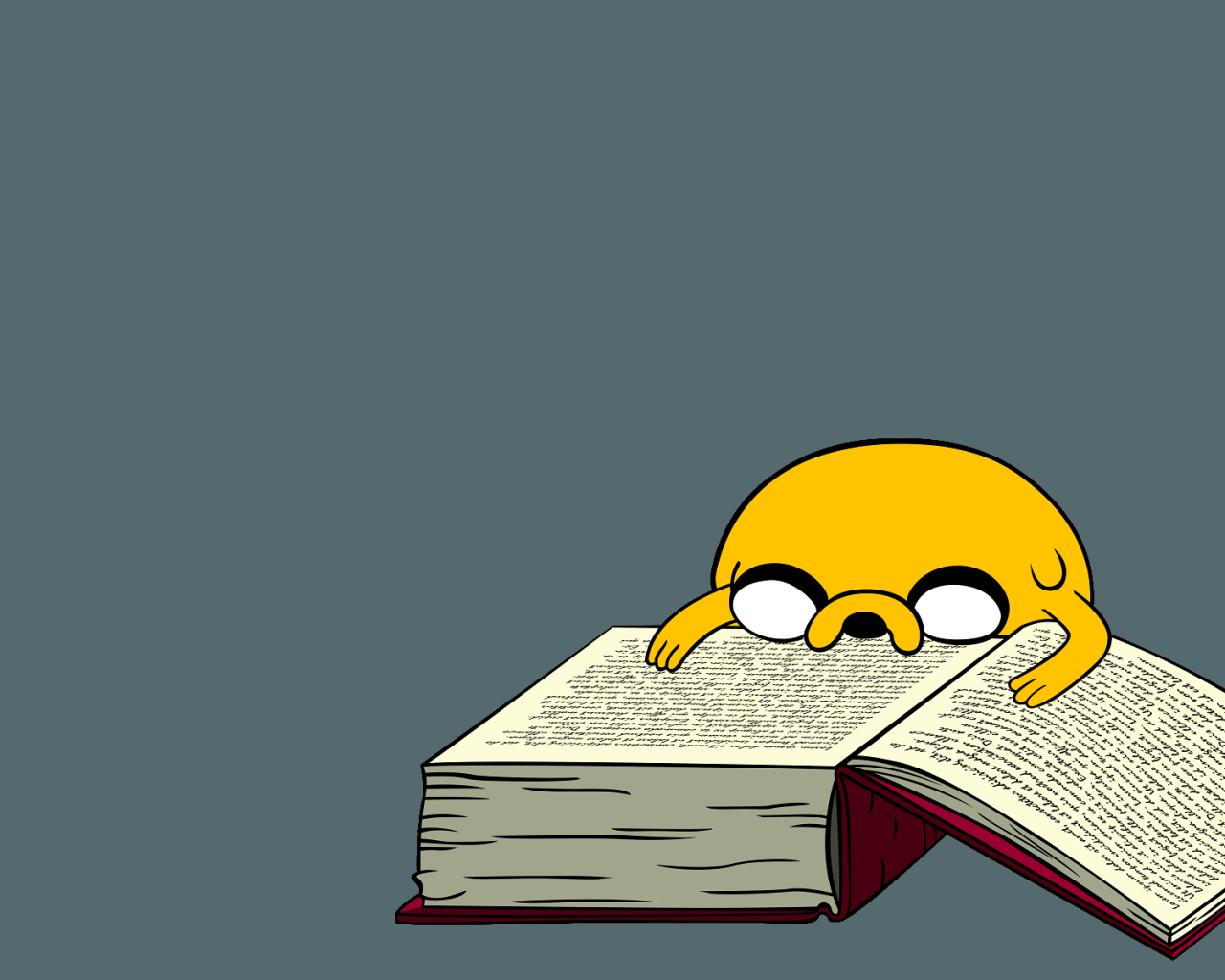 Герой мультфильма читает книгу