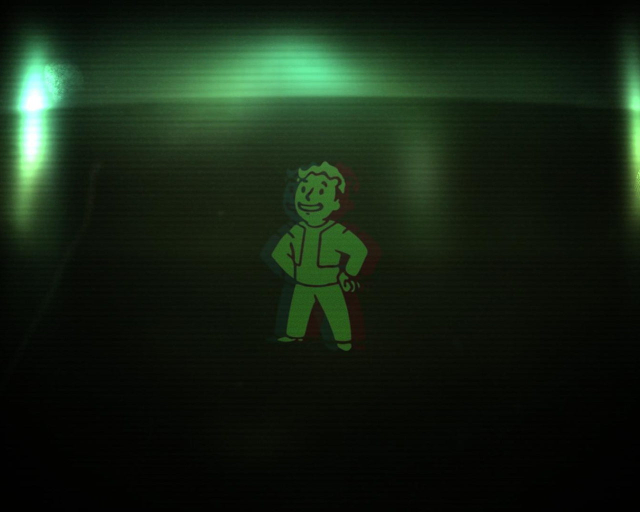 Персонаж Pip-Boy, зеленый фон