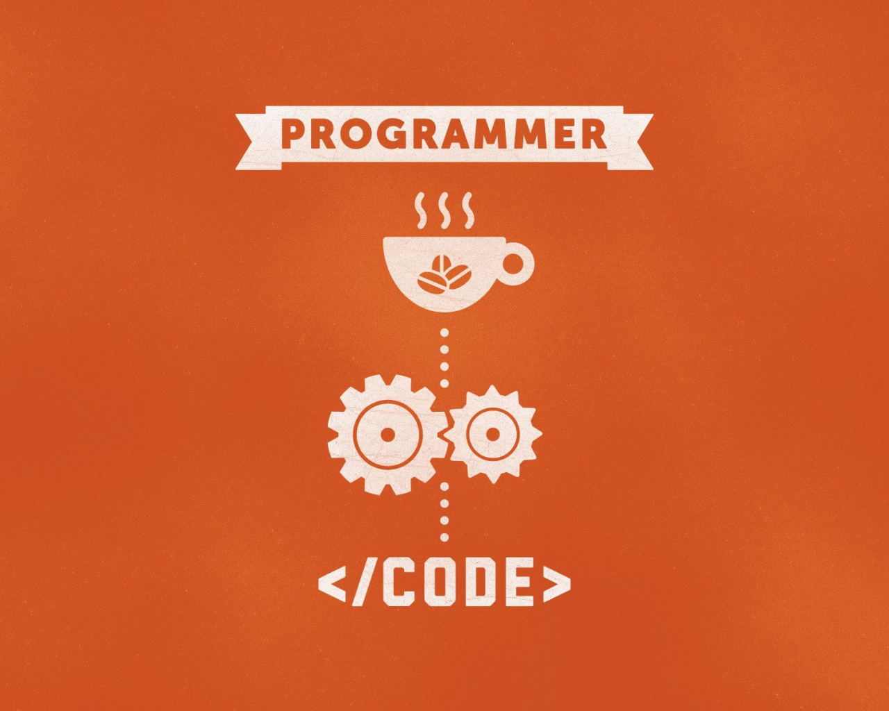 Кофе для программиста, оранжевый фон