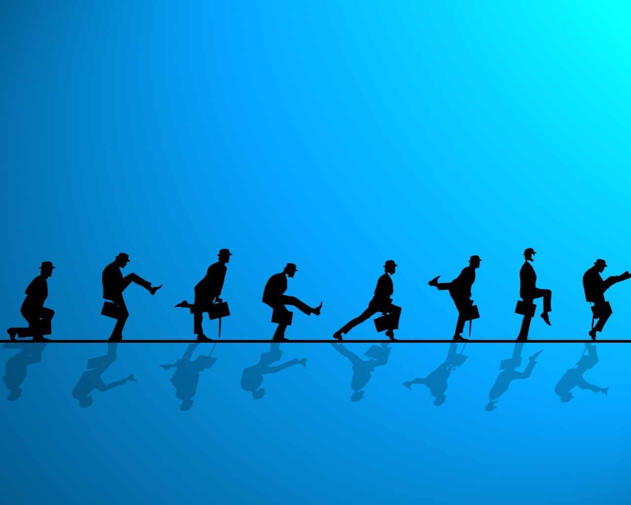 Комик группа Монти Пайтон, голубой фон