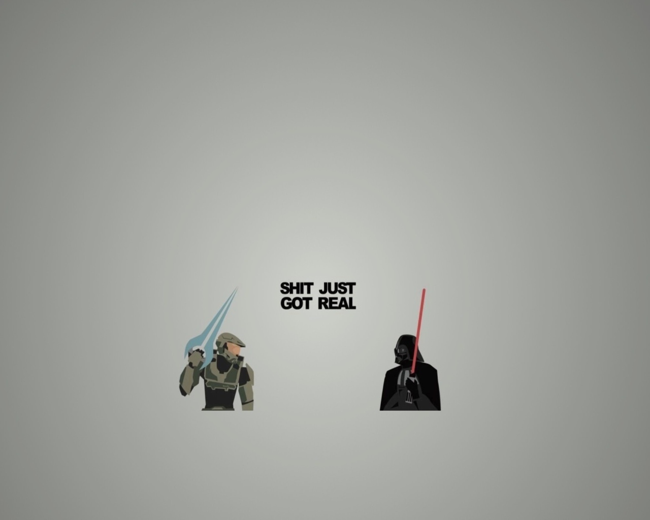 Дарт Вейдер и Мастер Чиф, серый фон
