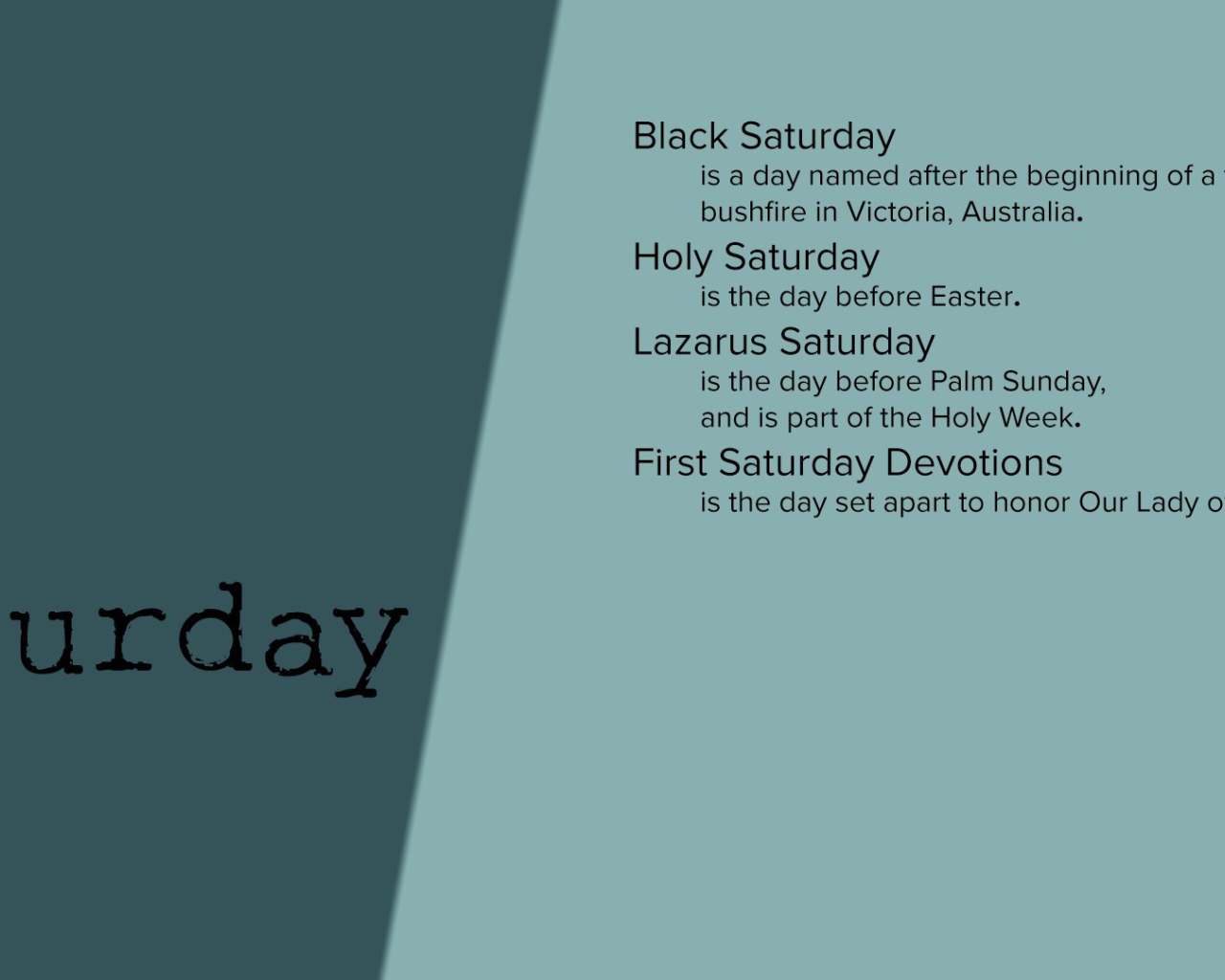 Описание субботы на английском языке