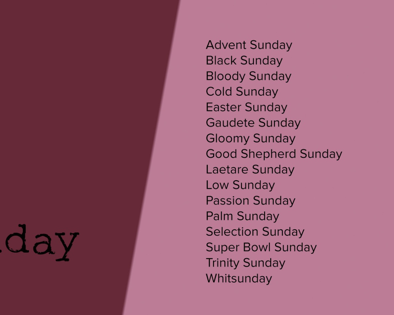 Описание воскресенья на английском языке