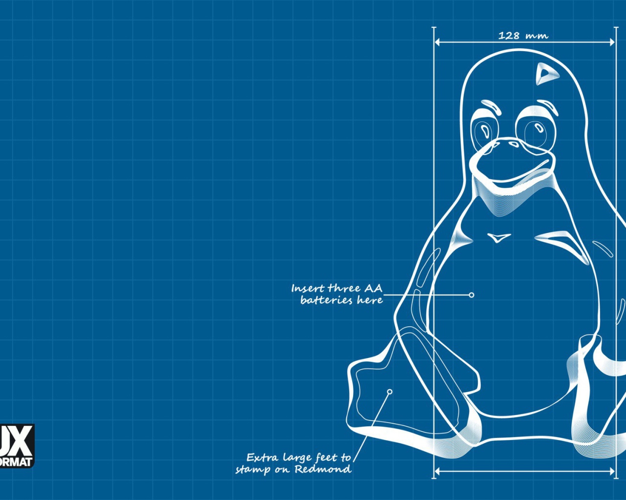 Чертеж пингвина Linux GNU