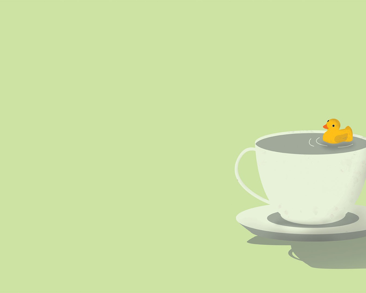 Уточка в чашке, фон
