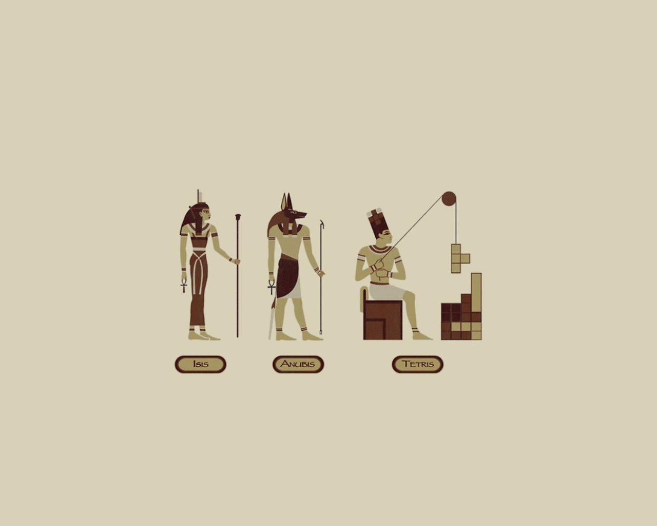 Египетский тетрис, серый фон