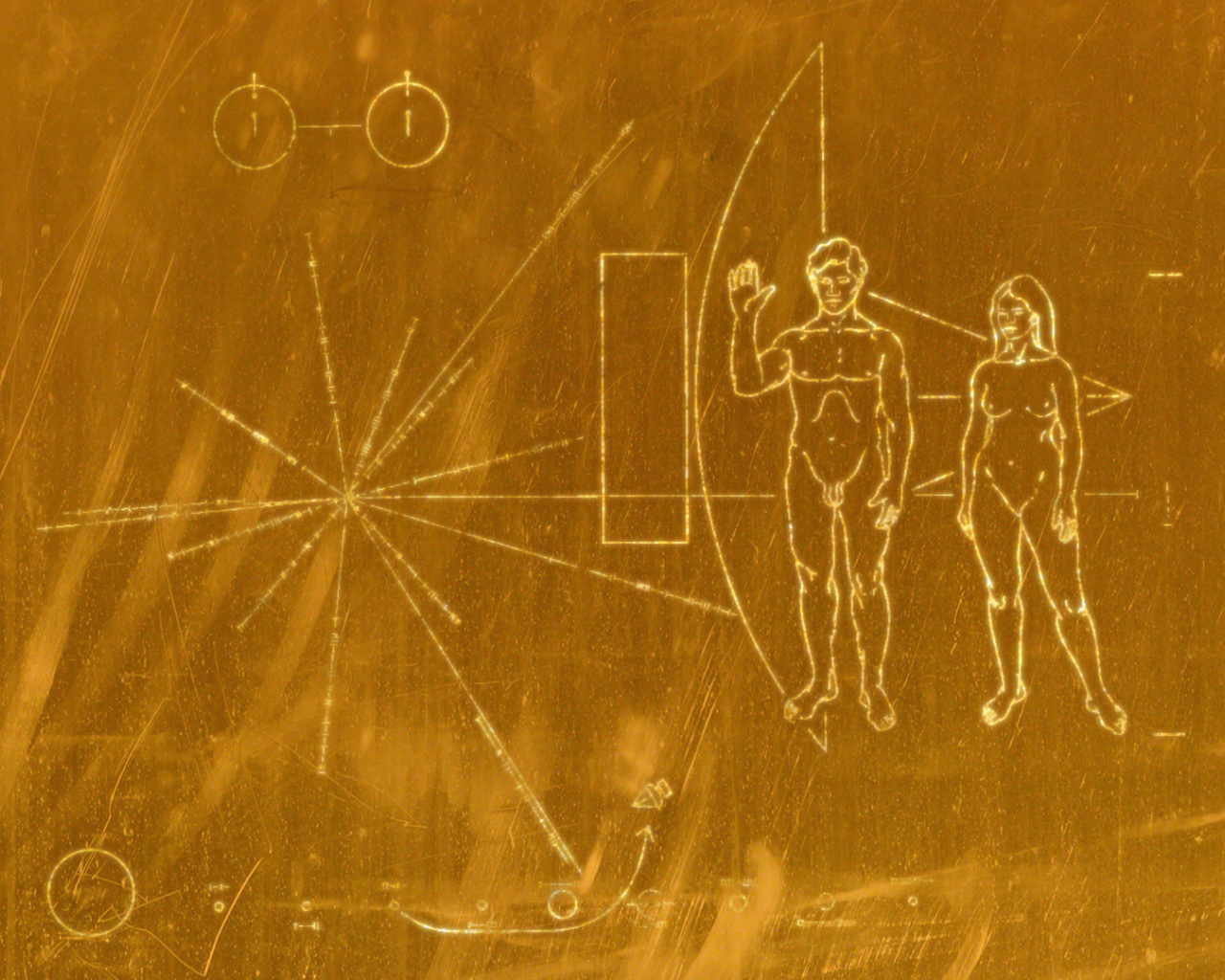 Гравировка на золотой пластинке Вояджера