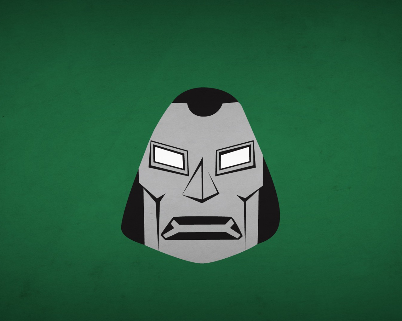 Лицо доктора Дум, зеленый фон