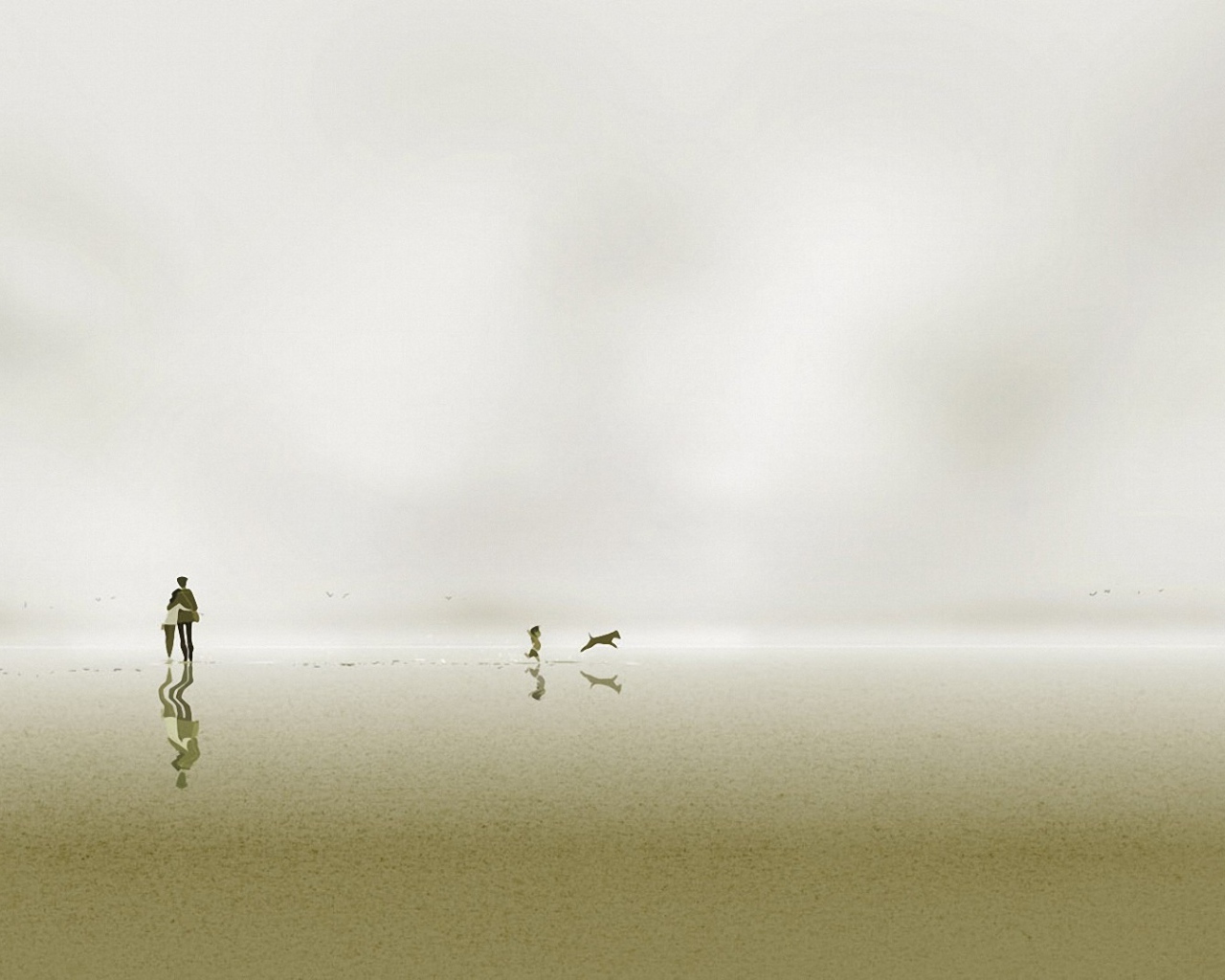 Семья с собакой на белом фоне