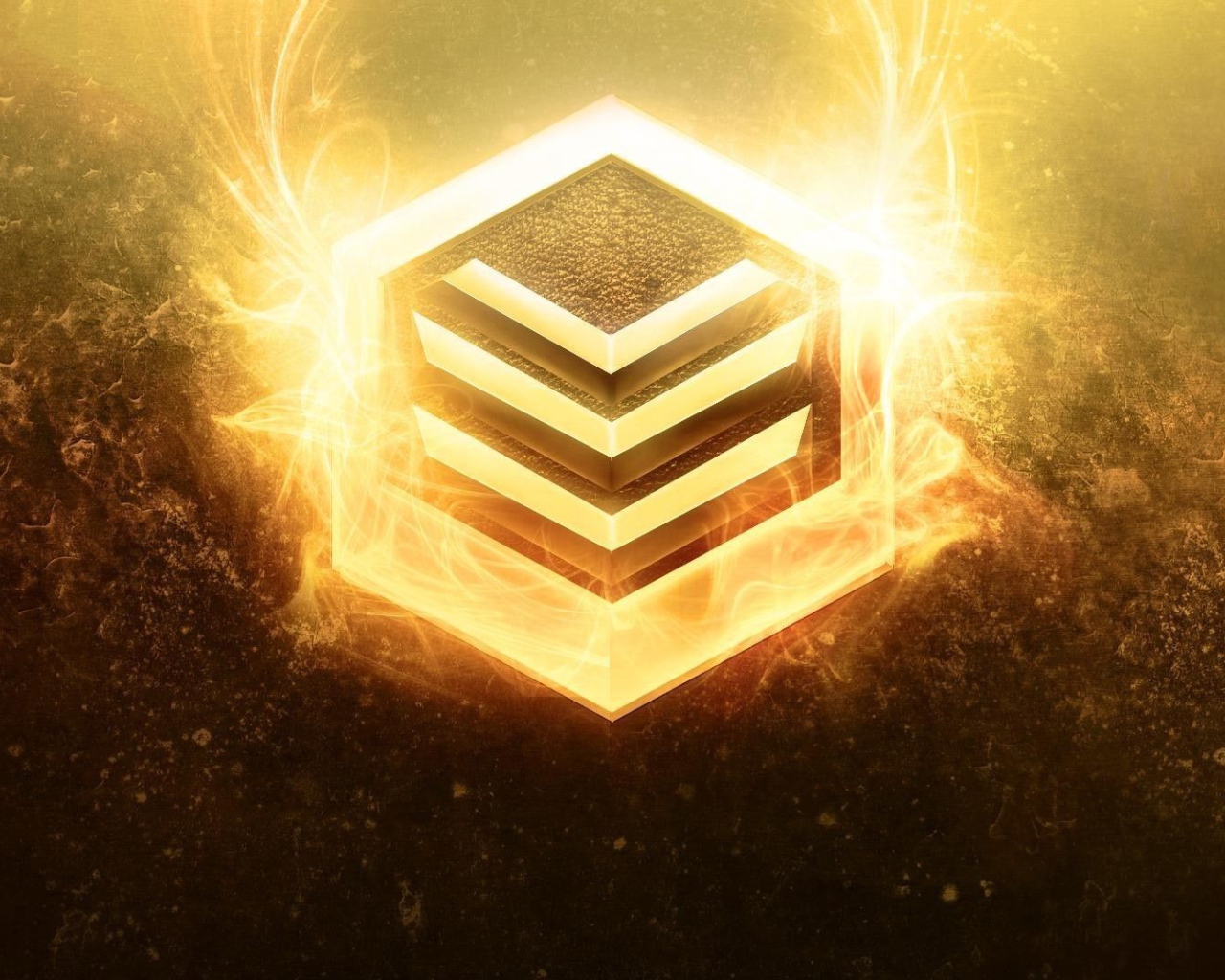 Огненный символ на коричневом фоне