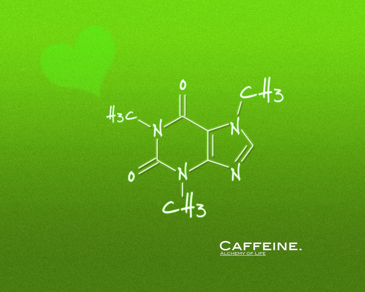 Формула кофе, зеленый фон