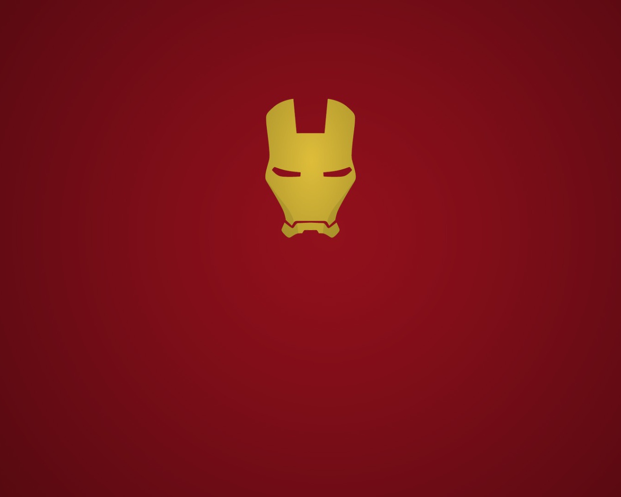 Золотая маска Железного человека, красный фон