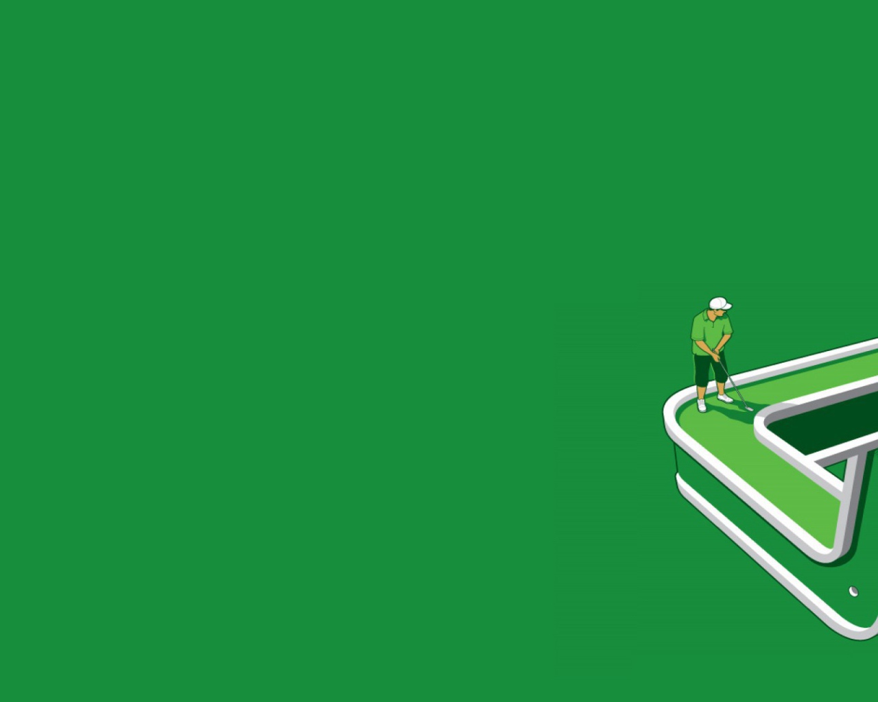 Игра в гольф, зеленый фон